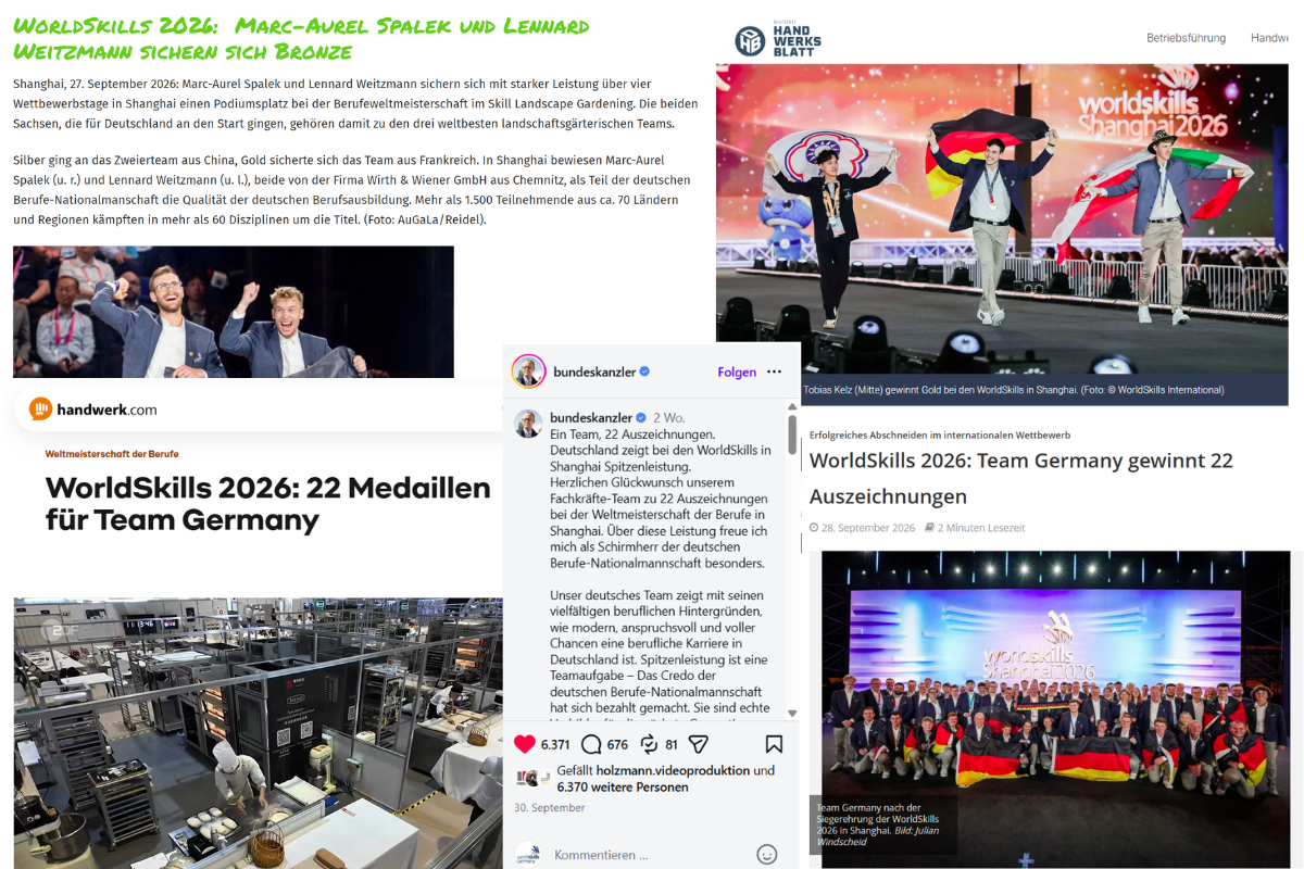 WorldSkills Shanghai 2026: Wie über Team Germany berichtet wurde